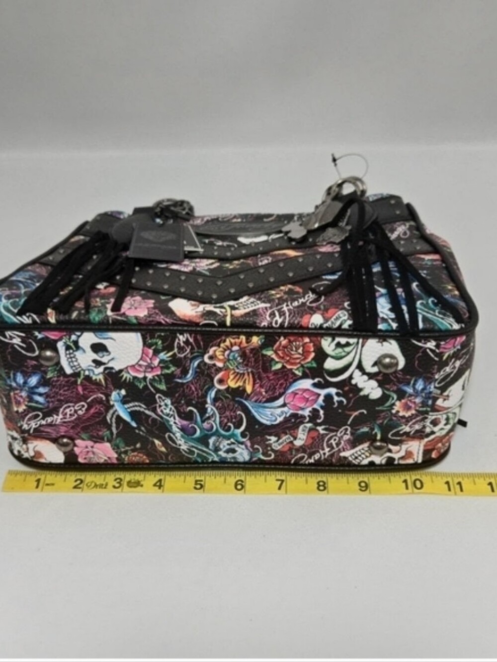 Ed Hardy NWT! Tattoo Print Fringed Shoulder Bag/Satchel - Picture 12 of 12